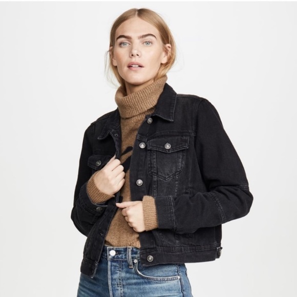 Free People Jackets & Blazers - Free People Rumors Washed Black Denim Jacket Size Small